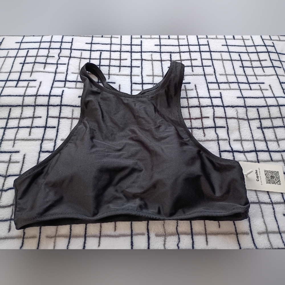 Cupshe Brand Women’s High-Neck Black Bikini Bralette New with Tags